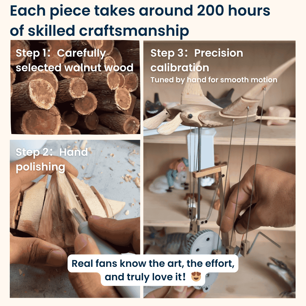 Wooden Manta Ray Kinetic Sculpture