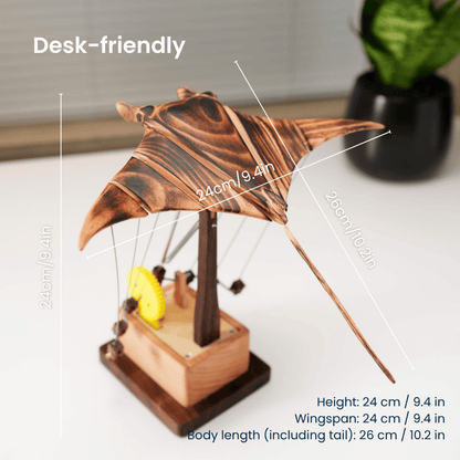 Wooden Manta Ray Kinetic Sculpture