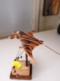 Wooden Manta Ray Kinetic Sculpture